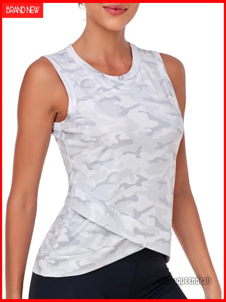 Women's Quick Dry Athletic Tank Top Sun Protection Yoga Gym Crop Shirt